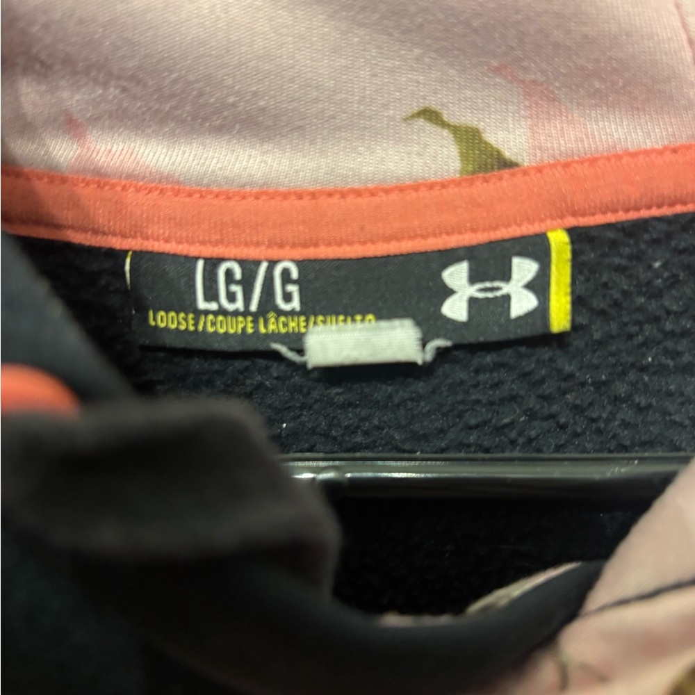 Under Armour Black and Coral Hoodie - Picture 5 of 6